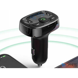 شارژر فندکی با قابلیت پخش موسیقی و تماس و کارتخوان بیسوس Baseus T-Type Bluetooth Car Charger