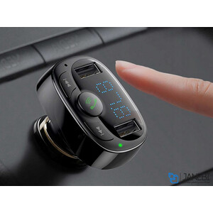 شارژر فندکی با قابلیت پخش موسیقی و تماس و کارتخوان بیسوس Baseus T-Type Bluetooth Car Charger