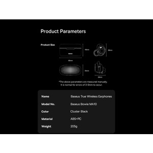 هدفون بیسوس Baseus Bowie MA10 True Wireless Earphones A00025601113-00