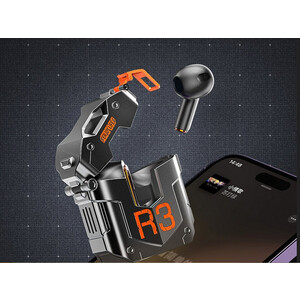 ROCK R3 Steampunk Mecha Wireless Bluetooth Earphone(Flame Black)