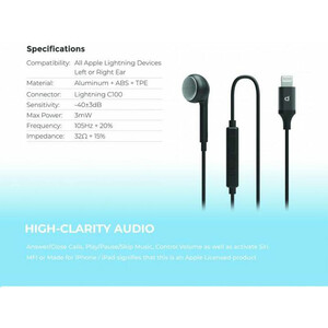 خرید بهترین ایرفون مونو لایتنینگ پاورولوژی Powerology Mono Earphone Lightning Connector