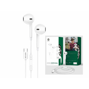 هندزفری سیمی تایپ سی گرین GREEN GNSTEARTCWH USB-C Stereo Earphones