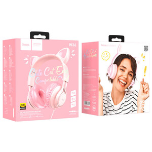 هدفون سیمی کودکان هوکو Hoco Headphones "W36 Cat ear" with mic