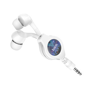فروش هندزفری جمع شونده خودکار سیمی هوکو با جک 3.5 میلی متری Hoco Wired earphones 3.5mm M68 Easy clip telescopic