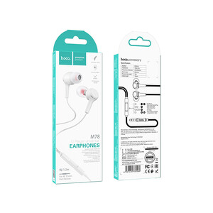 فروش هندزفری  سیمی با جک 3.5 میلیمتری  هوکو Hoco Wired earphones 3.5mm “M78 El Placer” with mic