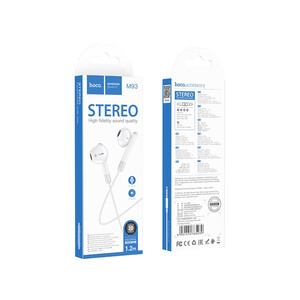 هندزفری سیمی با جک 3.5 میلیمتری هوکو hoco M93 Wire-controlled Earphone with Mic