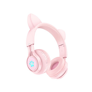 خرید هدفون رو گوشی بلوتوث کودکان هوکو Hoco Wireless headphones W39 Cat ear for kids