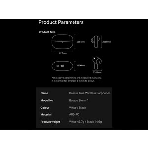 هندزفری بی سیم بیسوس Baseus Storm 1 True Wireless Earphones NGTW140201