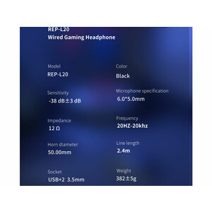 هدفون سیمی گیمینگ با جک 3.5 میلی‌متری رسی Recci REP-L20 Wired Gaming Headphone