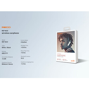 خرید هندزفری بلوتوث تک‌گوش رسی Recci single ear wireless earphone REP-W19