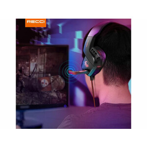 قیمت هدست گیمینگ سیمی با جک 3.5 میلی‌متری رسی Recci 3.5mm gaming headphones earphones REP-L23