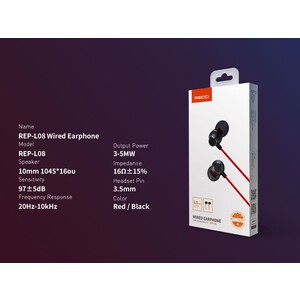خرید هندزفری سیمی با جک 3.5 میلی‌متری رسی Recci REP-L08 Wired Earphone