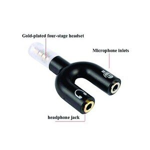 مبدل یک به دو میکروفون و هدفون 2خط به جک صدا 3خط Converter 3.5 mm Jack to Microphone and Headphones