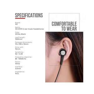 هدفون سیمی با جک 3.5 میلیمتری ایکس‌او XO In-ear Earphon 1.2m EP31