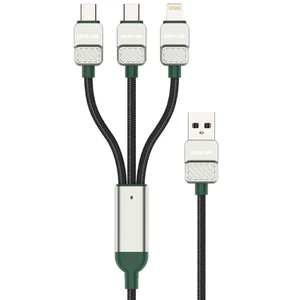 کابل چند سر گرین لاین مدل GN3N1EACGNBK توان 15 وات 1.2 متر