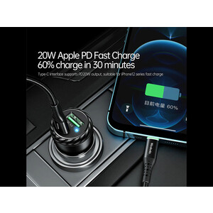 شارژر فندکی سریع تایپ سی و یو اس بی 38 وات مک دودو Mcdodo USB PD Type-C Quick Car Charger 38W CC-597