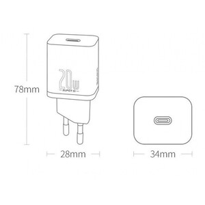 شارژر دیواری فست شارژ بیسوس Baseus Super Si Quick Charger 1C 20W CCSUP-A03