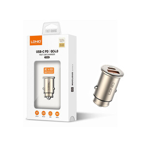شارژر فندکی فست  شارژ ماشین تایپ سی 30 وات الدنیو