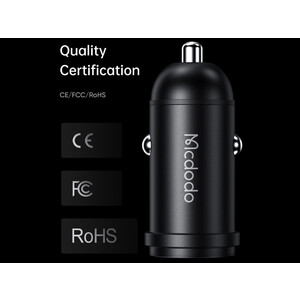 شارژر فست تایپ سی 30 وات همراه با کابل لایتنینگ مک دودو Mcdodo CC-7492 PD30W USB-C Fast Car Charger