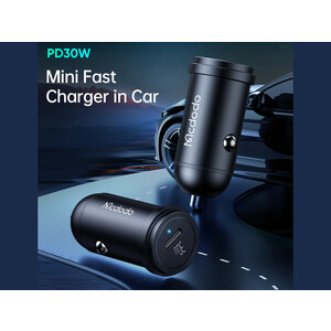 شارژر فندکی تایپ سی 30 وات همراه با کابل لایتنینگ مک دودو Mcdodo CC-7492 PD30W USB-C Fast Car Charger