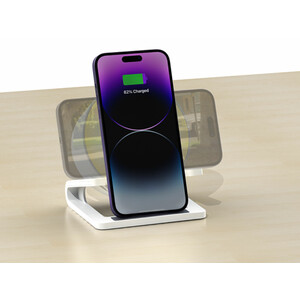 شارژر بی سیم 15 واتی و اسپیکر بلوتوثی رومیزی 4کاره رسی RECCI RSK-W28 15W Wireless Charger with Speaker