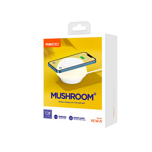 شارژر بی سیم و چراغ خواب رسی Recci RCW-21 wireless charging and LED night light