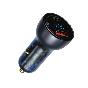 شارژر فندکی فست شارژ ماشین 65 وات دو پورت بیسوس