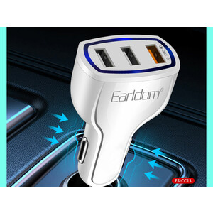خرید شارژر فندکی سه پورت یو اس بی 3.1 آمپر ارلدام EARLDOM 5V 3.1A Car Charger with 3 USB Car Adapter USB Car Charger for iPhone