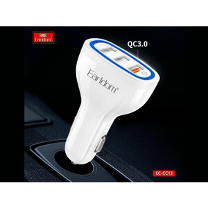 شارژر فندکی سه پورت یو اس بی 3.1 آمپر ارلدام ES-CC13