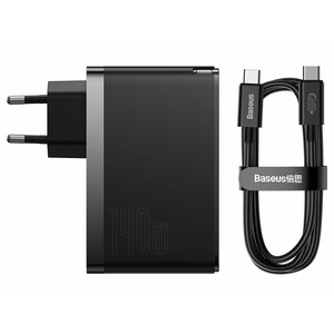 خرید شارژر دیواری سوپر فست شارژ بیسوس Baseus GaN5 Pro Fast Charger 2C+U 140W EU CCGP100201