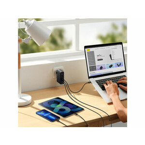 شارژر دیواری سوپر فست شارژ بیسوس Baseus GaN5 Pro Fast Charger 2C+U 140W EU CCGP100201