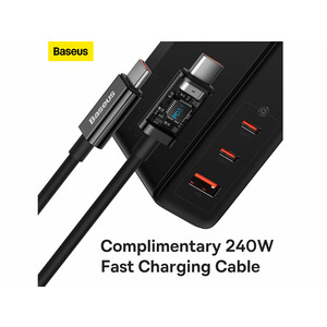 شارژر دیواری سوپر فست شارژ بیسوس Baseus GaN5 Pro Fast Charger 2C+U 140W EU CCGP100201
