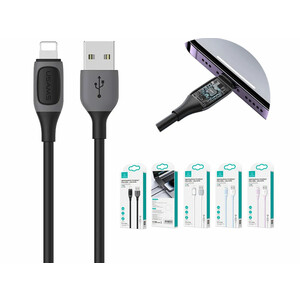کابل شارژ سریع یواس بی به لایتنینگ 2.4 آمپر یک متری یوسامز Usams Us-SJ595 Cable Lighting 2.4A Charging & Data Cable 1M