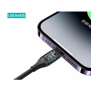 کابل شارژ سریع یواس بی به لایتنینگ 2.4 آمپر یک متری یوسامز Usams Us-SJ595 Cable Lighting 2.4A Charging & Data Cable 1M