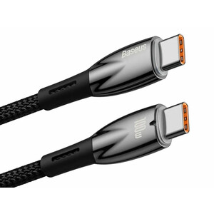 کابل  سوپر فست شارژ دو سر تایپ سی 100 وات یک متری بیسوس Baseus Glimmer Type-C To Type-C Fast Charging Data Cable CADH000701