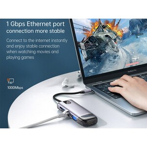هاب تایپ‌سی 10 پورت مک‌دودو Mcdodo Type-C 10 in 1 Portable HUB HU-7420
