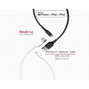 کابل شارژ لایتنینگ هادرون Hadron HTC-A-L01 USB A Lightning Cable