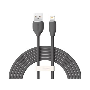 کابل یواس‌بی به لایتنینگ شارژ سریع و انتقال دیتا بیسوس رنگ مشکی Baseus CAGD000103 Jelly Liquid Silica Gel USB to iP Fast Charging Data Cable