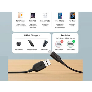 قیمت کابل لایتنینگ 1.8 متری انکر Anker Powerline III Lightning Cable-A8813H11