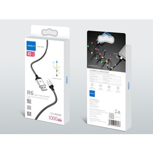 کابل تایپ سی رقص نور راک Rock R6 Type-C Cable 1M RCB0761