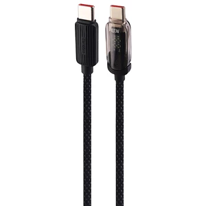 کابل سوپر فست شارژ تایپ‌سی به تایپ‌سی شفاف 100 وات یک متری  ارلدام EC-189C-C