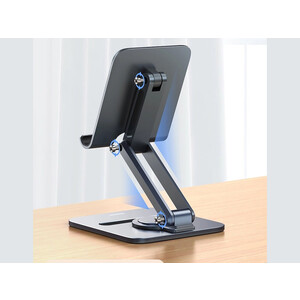 هولدر رومیزی تبلت 360 درجه بیسوس Baseus Desktop Biaxial Foldable Metal Tablet Stand Rotatable Version Space Grey BS-HP006A B10431801811-00