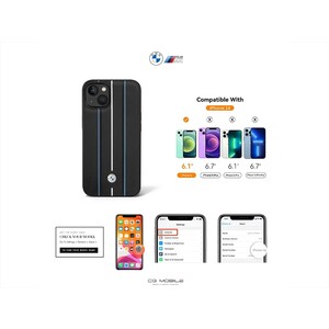 قاب چرمی آیفون 14 پلاس طرح بی ام و CG Mobile iphone 14 Plus BMW Leather Case