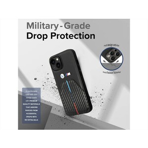 قاب فیبر کربن و چرم آیفون 14 پلاس طرح بی ام و ام3 CG Mobile iphone 14 Plus BMW M3 Carbon Fiber & Leather Case