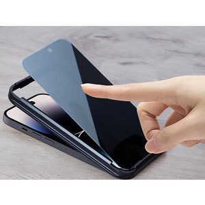 کیفیت محافظ صفحه نمایش شیشه ای حریم شخصی نیلکین آیفون 14 پرو Nillkin Apple iPhone 14 Pro Guardian full coverage privacy tempered glass