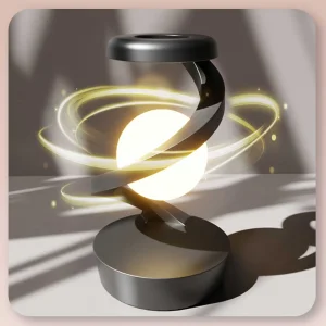 چراغ خواب شارژی طرح کره چرخشی و شارژر وایرلس Light Ball Lamp