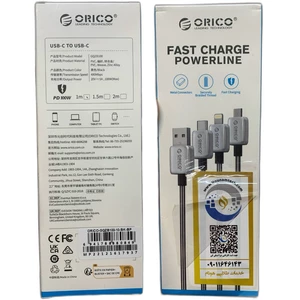 کابل سوپر فست شارژ تایپ‌سی به تایپ‌سی 100 وات یک متری اوریکو GQZB100-10-BK-BP