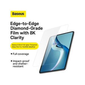 محافظ صفحه نمایش شیشه‌ای تمام صفحه هواوی میت‌پد پرو 12.6 اینچ بیسوس Baseus 0.3mm Full-glass Tempered Glass Film SGBL022602