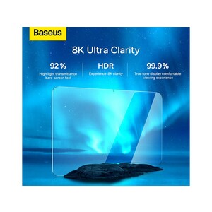 محافظ صفحه نمایش شیشه‌ای تمام صفحه هواوی میت‌پد پرو 12.6 اینچ بیسوس Baseus 0.3mm Full-glass Tempered Glass Film SGBL022602