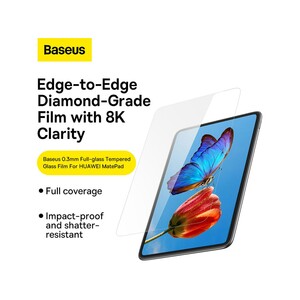 محافظ صفحه نمایش شیشه‌ای تمام صفحه هواوی میت‌پد 11 10.4 اینچ بیسوس Baseus 0.3mm Full-glass Tempered Glass Film SGBL022402